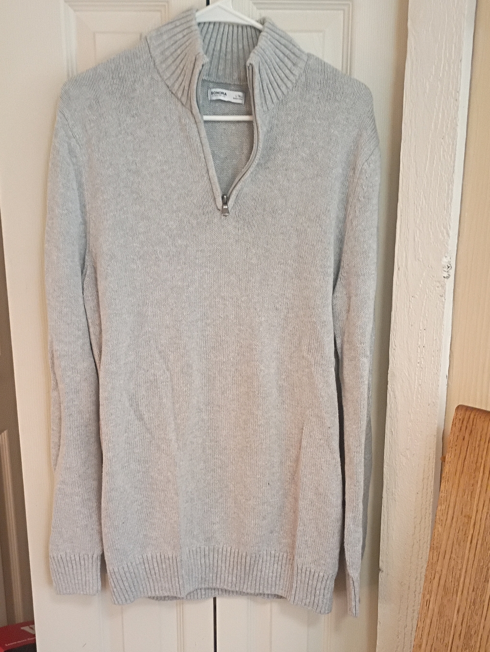 Sonoma Light Gray Half-Zip Sweater